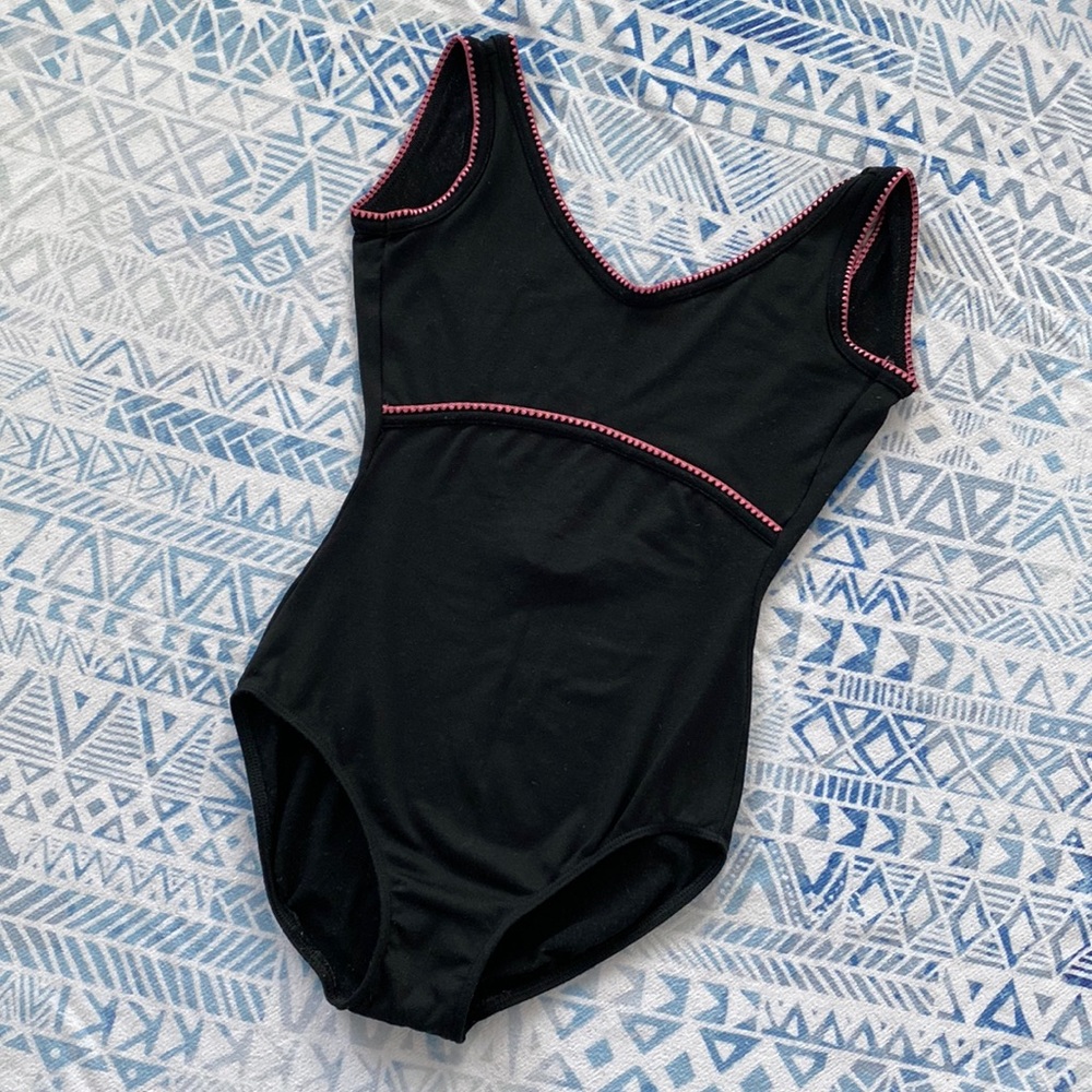 Danskin Black Scoop Back Leotard - Picture 1 of 6